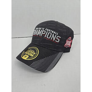 Official Locker Room - 2018 Big 12 Football Champions OU Hat Cap Hook & Loop